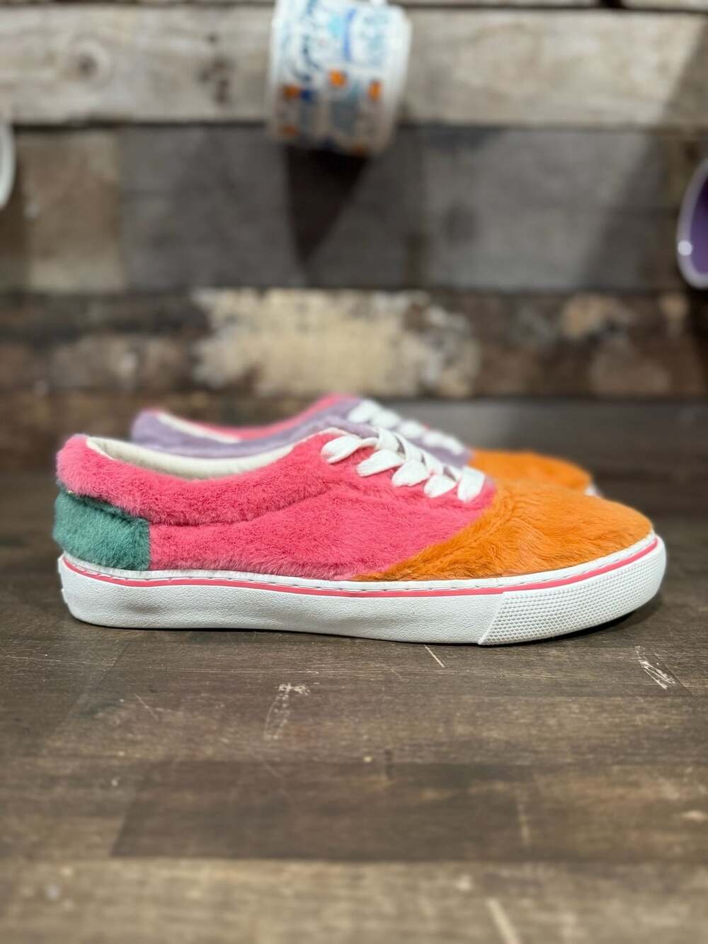Toms Alpargata Fenix Size 9 Multicolor Faux Fur Sneakers